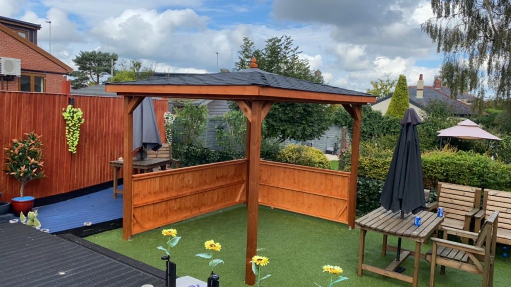 27 GAZEBO WITH SHINGLE ROOF